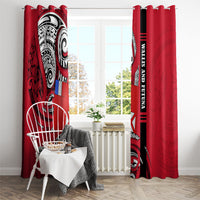 Wallis And Futuna Window Curtain Tribal Polynesian Tattoo Flag Motif TS04 - Polynesian Pride