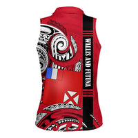 Wallis And Futuna Women Sleeveless Polo Shirt Tribal Polynesian Tattoo Flag Motif TS04 - Polynesian Pride