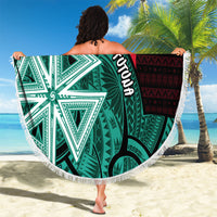 Wallis And Futuna Beach Blanket Tribal Polynesian Tattoo Heritage Cross Flag