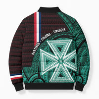 Wallis And Futuna Bomber Puffer Jacket Tribal Polynesian Tattoo Heritage Cross Flag TS04 - Polynesian Pride