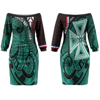 Wallis And Futuna Couples Matching Off The Shoulder Long Sleeve Dress and Hawaiian Shirt Tribal Polynesian Tattoo Heritage Cross Flag TS04 - Polynesian Pride