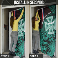 Wallis And Futuna Door Cover Tribal Polynesian Tattoo Heritage Cross Flag TS04 - Polynesian Pride
