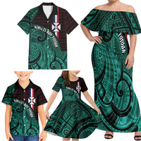 Wallis And Futuna Family Matching Off Shoulder Maxi Dress and Hawaiian Shirt Tribal Polynesian Tattoo Heritage Cross Flag TS04 - Polynesian Pride