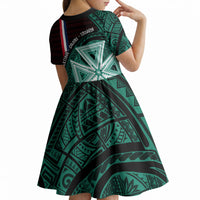 Wallis And Futuna Kid Short Sleeve Dress Tribal Polynesian Tattoo Heritage Cross Flag TS04 - Polynesian Pride