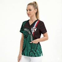 Wallis And Futuna Scrub Top Tribal Polynesian Tattoo Heritage Cross Flag TS04 - Polynesian Pride