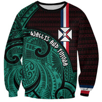 Wallis And Futuna Sweatshirt Tribal Polynesian Tattoo Heritage Cross Flag TS04 Unisex Green Black - Polynesian Pride