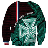 Wallis And Futuna Sweatshirt Tribal Polynesian Tattoo Heritage Cross Flag TS04 - Polynesian Pride