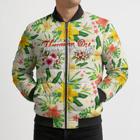 Hawaiian Piko Threads Of Paradise Aloha Bomber Puffer Jacket Tropical Hibiscus Plumeria TS04 - Polynesian Pride
