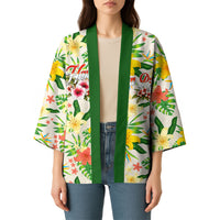Hawaiian Piko Threads Of Paradise Aloha Kimono Tropical Hibiscus Plumeria TS04 - Polynesian Pride