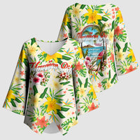 Hawaiian Piko Threads Of Paradise Aloha Kimono Sleeve Blouse Tropical Hibiscus Plumeria TS04 - Polynesian Pride