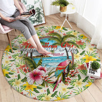 Hawaiian Piko Threads Of Paradise Aloha Round Carpet Tropical Hibiscus Plumeria TS04 - Polynesian Pride