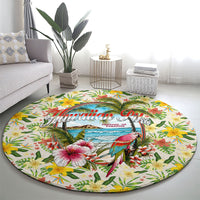 Hawaiian Piko Threads Of Paradise Aloha Round Carpet Tropical Hibiscus Plumeria TS04 - Polynesian Pride