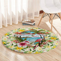 Hawaiian Piko Threads Of Paradise Aloha Round Carpet Tropical Hibiscus Plumeria TS04 - Polynesian Pride