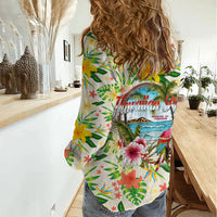 Hawaiian Piko Threads Of Paradise Aloha Women Casual Shirt Tropical Hibiscus Plumeria TS04 - Polynesian Pride