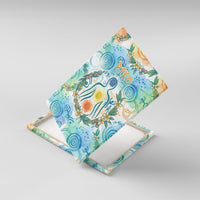 Hawaiian Piko Cultural Pride Aloha Canvas Wall Art Watercolor Spiral Art - Tropical Plumeria Lei Garland TS04 With Frame White Blue - Polynesian Pride