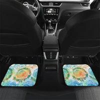 Hawaiian Piko Cultural Pride Aloha Car Mats Watercolor Spiral Art - Tropical Plumeria Lei Garland