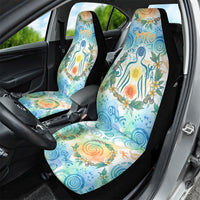 Hawaiian Piko Cultural Pride Aloha Car Seat Cover Watercolor Spiral Art - Tropical Plumeria Lei Garland TS04 - Polynesian Pride