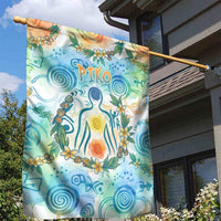 Hawaiian Piko Cultural Pride Aloha Garden Flag Watercolor Spiral Art - Tropical Plumeria Lei Garland TS04 - Polynesian Pride