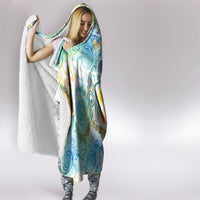 Hawaiian Piko Cultural Pride Aloha Hooded Blanket Watercolor Spiral Art - Tropical Plumeria Lei Garland TS04 - Polynesian Pride