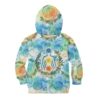 Hawaiian Piko Cultural Pride Aloha Kid Hoodie Watercolor Spiral Art - Tropical Plumeria Lei Garland TS04 - Polynesian Pride