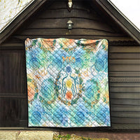 Hawaiian Piko Cultural Pride Aloha Quilt Watercolor Spiral Art - Tropical Plumeria Lei Garland TS04 - Polynesian Pride