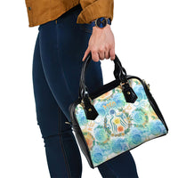 Hawaiian Piko Cultural Pride Aloha Shoulder Handbag Watercolor Spiral Art - Tropical Plumeria Lei Garland TS04 - Polynesian Pride