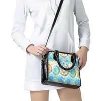 Hawaiian Piko Cultural Pride Aloha Shoulder Handbag Watercolor Spiral Art - Tropical Plumeria Lei Garland TS04 - Polynesian Pride