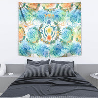 Hawaiian Piko Cultural Pride Aloha Tapestry Watercolor Spiral Art - Tropical Plumeria Lei Garland TS04 - Polynesian Pride
