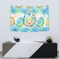 Hawaiian Piko Cultural Pride Aloha Tapestry Watercolor Spiral Art - Tropical Plumeria Lei Garland TS04 - Polynesian Pride
