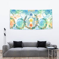 Hawaiian Piko Cultural Pride Aloha Tapestry Watercolor Spiral Art - Tropical Plumeria Lei Garland TS04 - Polynesian Pride