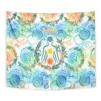 Hawaiian Piko Cultural Pride Aloha Tapestry Watercolor Spiral Art - Tropical Plumeria Lei Garland TS04 - Polynesian Pride