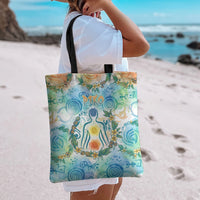 Hawaiian Piko Cultural Pride Aloha Tote Bag Watercolor Spiral Art - Tropical Plumeria Lei Garland TS04 - Polynesian Pride