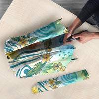 Hawaiian Piko Cultural Pride Aloha Umbrella Watercolor Spiral Art - Tropical Plumeria Lei Garland TS04 - Polynesian Pride