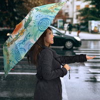 Hawaiian Piko Cultural Pride Aloha Umbrella Watercolor Spiral Art - Tropical Plumeria Lei Garland TS04 - Polynesian Pride