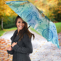 Hawaiian Piko Cultural Pride Aloha Umbrella Watercolor Spiral Art - Tropical Plumeria Lei Garland TS04 - Polynesian Pride