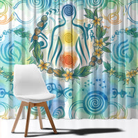 Hawaiian Piko Cultural Pride Aloha Window Curtain Watercolor Spiral Art - Tropical Plumeria Lei Garland TS04 - Polynesian Pride