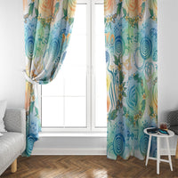 Hawaiian Piko Cultural Pride Aloha Window Curtain Watercolor Spiral Art - Tropical Plumeria Lei Garland TS04 - Polynesian Pride