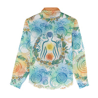 Hawaiian Piko Cultural Pride Aloha Women Casual Shirt Watercolor Spiral Art - Tropical Plumeria Lei Garland TS04 - Polynesian Pride