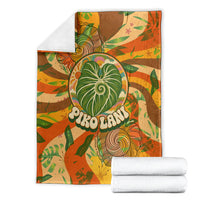 Hawaiian Piko Lani Cultivate I Ka Piko Aloha Blanket Retro Psychedelic Taro Leaf - Hibiscus Flowers TS04 - Polynesian Pride