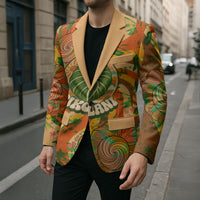 Hawaiian Piko Lani Cultivate I Ka Piko Aloha Blazer Retro Psychedelic Taro Leaf - Hibiscus Flowers TS04 - Polynesian Pride