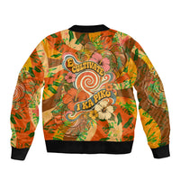 Hawaiian Piko Lani Cultivate I Ka Piko Aloha Bomber Jacket Retro Psychedelic Taro Leaf - Hibiscus Flowers TS04 - Polynesian Pride