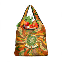 Hawaiian Piko Lani Cultivate I Ka Piko Aloha Grocery Bag Retro Psychedelic Taro Leaf - Hibiscus Flowers TS04 1-pack One Size Orange Green - Polynesian Pride