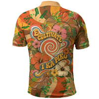 Hawaiian Piko Lani Cultivate I Ka Piko Aloha Polo Shirt Retro Psychedelic Taro Leaf - Hibiscus Flowers TS04 - Polynesian Pride