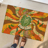 Hawaiian Piko Lani Cultivate I Ka Piko Aloha Rubber Doormat Retro Psychedelic Taro Leaf - Hibiscus Flowers TS04 - Polynesian Pride