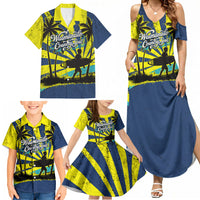 Waimanalo Oahu Hawaii Surfing Family Matching Summer Maxi Dress and Hawaiian Shirt Tropical Beach Retro Sunburst Surfboard TS04 - Polynesian Pride