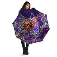 Waimanalo Hawaii Sun Rabbit Umbrella Psychedelic Trippy Neon Swirl Graphic
