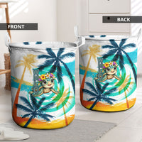 Hawaii Waimanalo Sea Turtle Laundry Basket Cute Tropical Beach Aloha Spirit Cartoon TS04 - Polynesian Pride