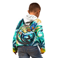 Hawaii Waimanalo Sea Turtle Kid Hoodie Cute Tropical Beach Aloha Spirit Cartoon TS04 - Polynesian Pride