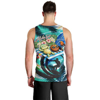 Hawaii Waimanalo Sea Turtle Men Tank Top Cute Tropical Beach Aloha Spirit Cartoon