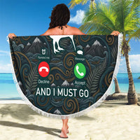 New Zealand is Calling and I Must Go Beach Blanket Kiwi Bird Silhouette TS04 - Polynesian Pride